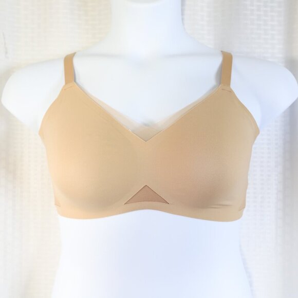 Honeylove Size L CrossOver Bra Runway Sand Tan Mesh No Wire Bra - Picture 5 of 14